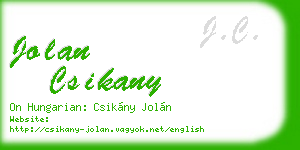 jolan csikany business card